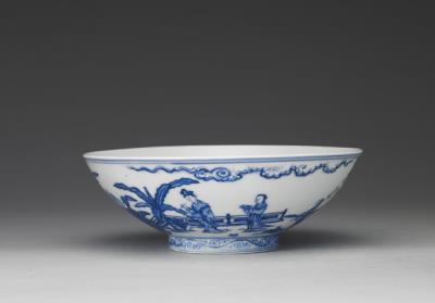 图片[2]-Bowl with human figures in underglaze blue, Ming dynasty, Xuande reign (1426-1435)-China Archive